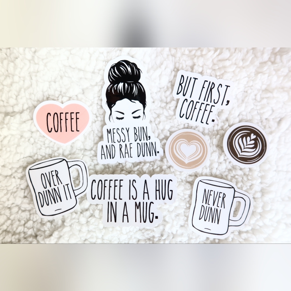 Rae Dunn Inspired / Rae Dunn Handmade Stickers / Coffee Stickers / Rae Dunn Mugs